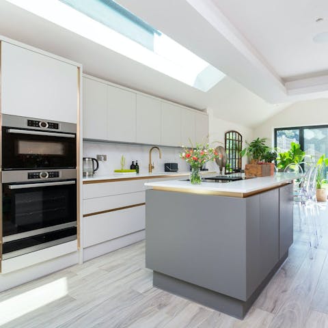 Whip up dinners in the modern open-plan kitchen