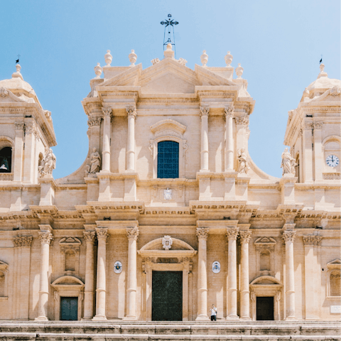 Admire the Noto Cathedral, a fifteen-minute drive away