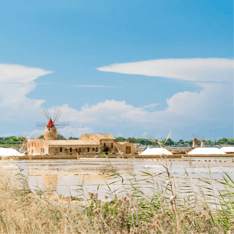 Drive down to the ancient ruins and salt pans of Marsala
