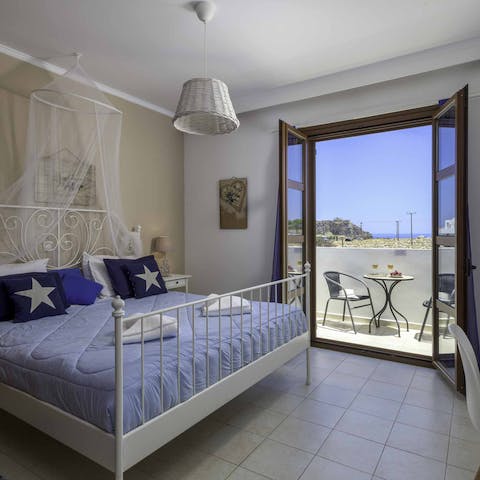Step out onto your private balcony from the main bedroom