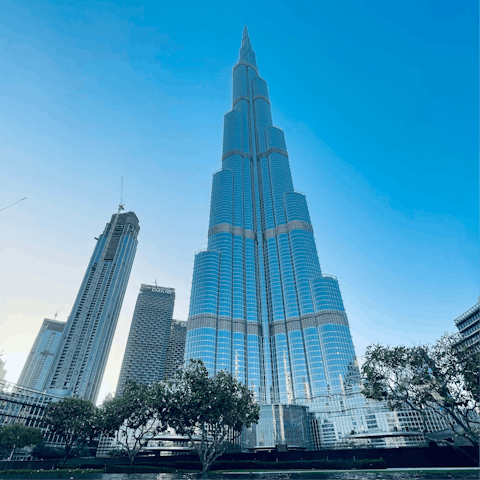 Visit the Burj Khalifa, visible from the apartment