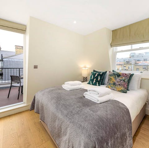 Wake up in the master bedroom and walk straight onto your terrace