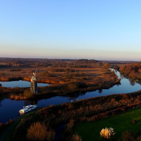 Enjoy a boat tour around The Broads, exploring the abundance of wildlife and local fauna