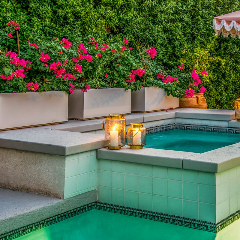 Soak up the 60s vibes from the comfort of your private hot tub