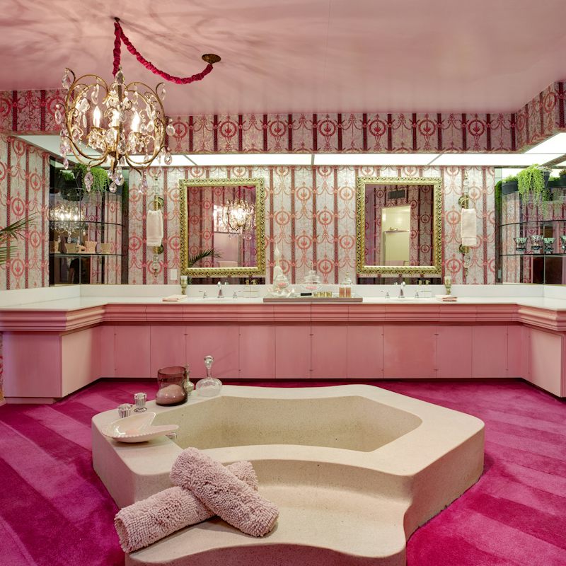 Feel divine as you soak in the outlandish sunken Terrazzo tub