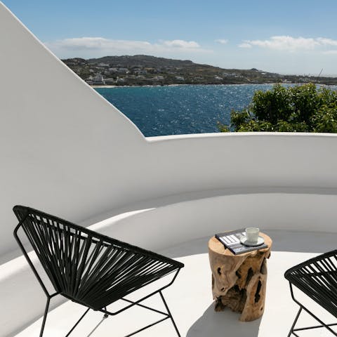 Find a quiet corner on one of the whitewashed balconies