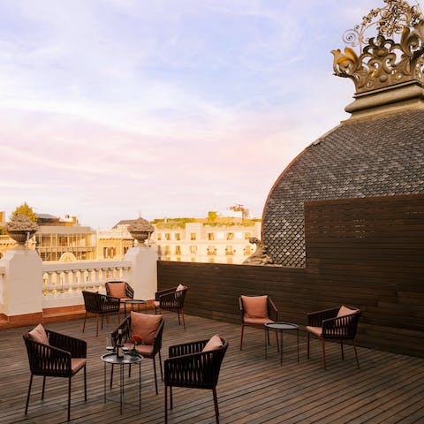 Catch the sunset from the spectacular shared rooftop terrace