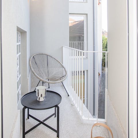 Soak up the sights of Bonfim from the charming balcony