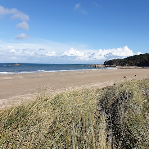 Explore the gold beaches of Fréhel – Sables d'or les Pins Beach is 50 metres away