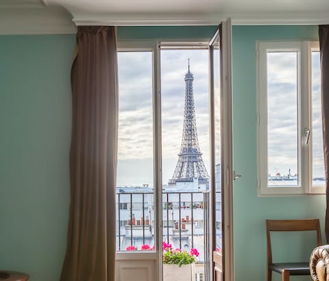 Quintessential Eiffel Tower views from every room