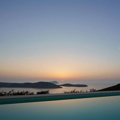Watch the sun set over the Mediterranean from your private infinity pool