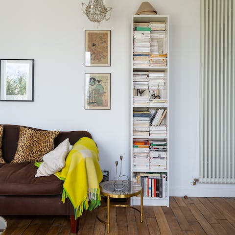 Browse through the home's book collection and find something you've been meaning to read