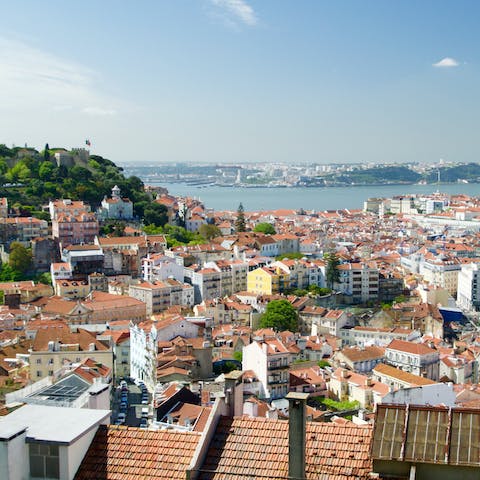 Drink in skyline views over Lisbon from Senhora do Monte