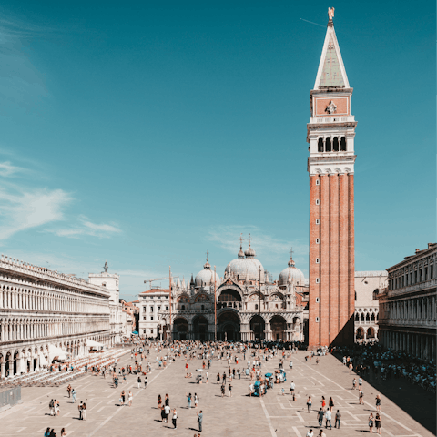 Stroll to St Mark's Square, just ten minutes away on foot