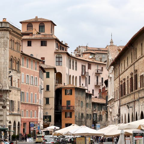 Take a day trip to Perugia, just a twenty-five minute drive away