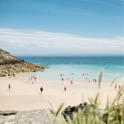 Begin your mornings with a stroll along Bamaluz Beach, a fifteen-minute walk away