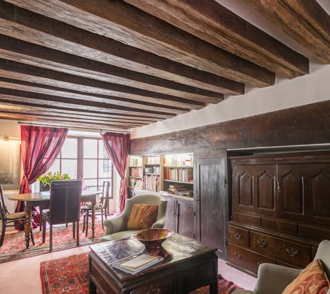 The rustic exposed beams