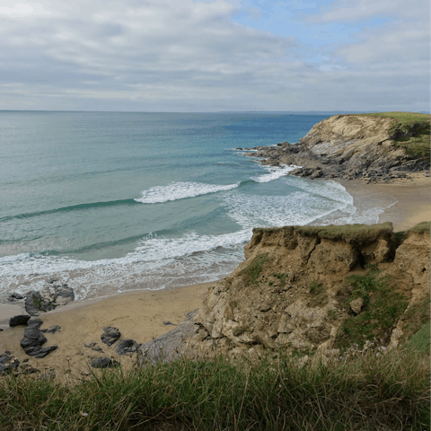 Make the twenty-minute drive to Perranporth Beach and spend the day on the Cornish coast