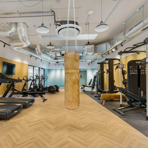 Start the day with an invigorating workout in the shared gym