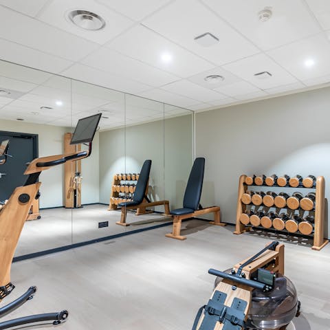 Get a workout in – there's a communal fitness centre here