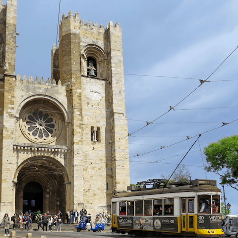 Visit Lisbon Cathedral, just over a twenty-minute walk from this home