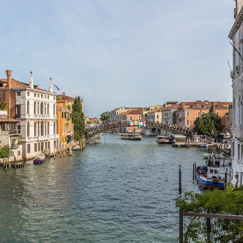 Enjoy some stunning views of the canal and Accademia Bridge from the window