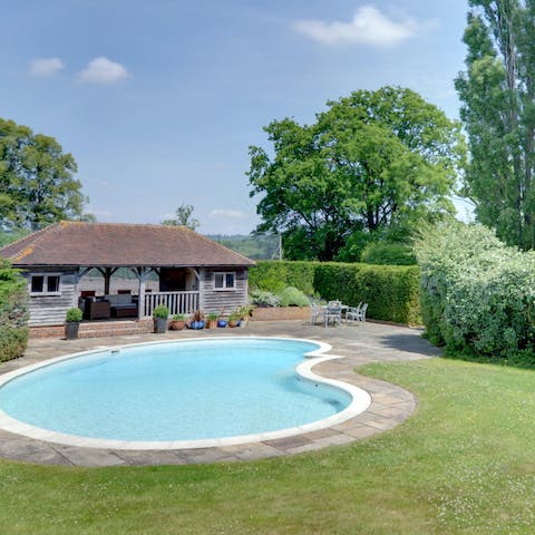 Take a dip in the outdoor pool during the summer months