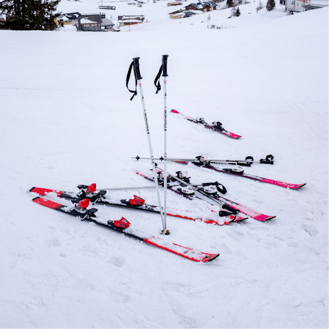 Spend the day skiing on the snowy hills, the nearest ski lift is only 0.1km away