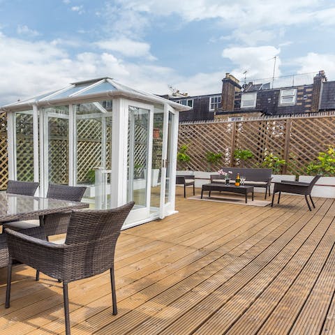 spacious, private roof terrace