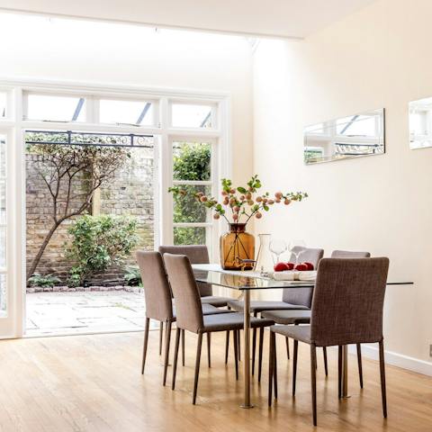 Sun filled dining room