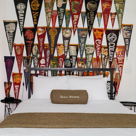 The collection of school flags