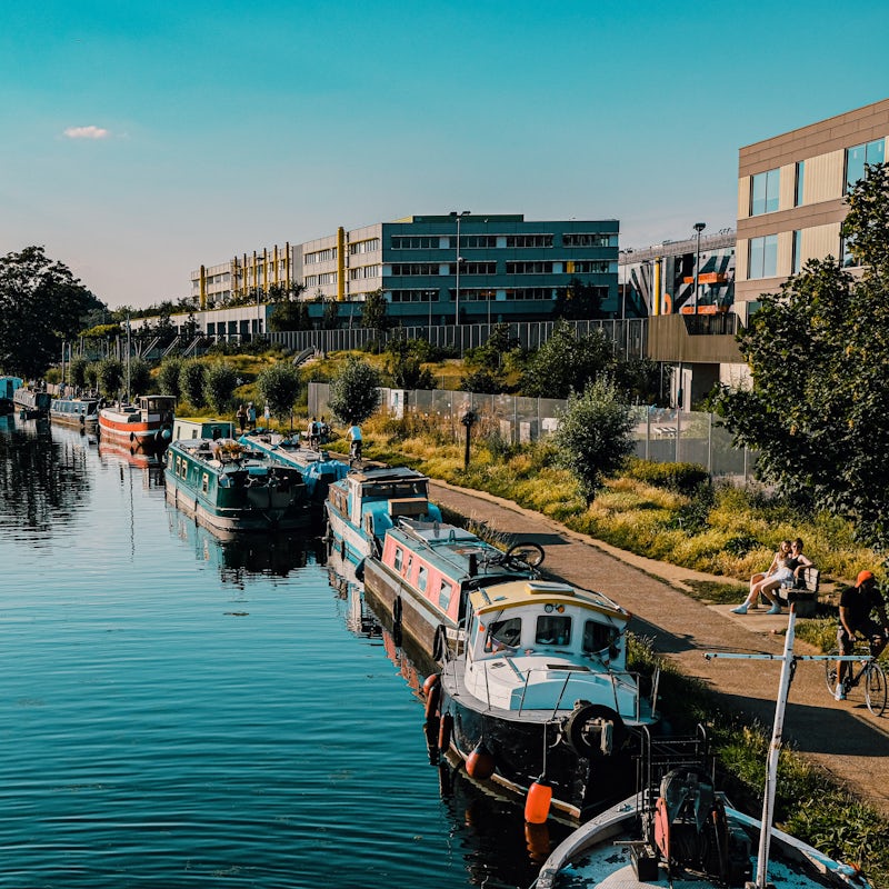 Stroll over to Hackney Wick in twenty-five minutes for craft beer bars and canalside restaurants