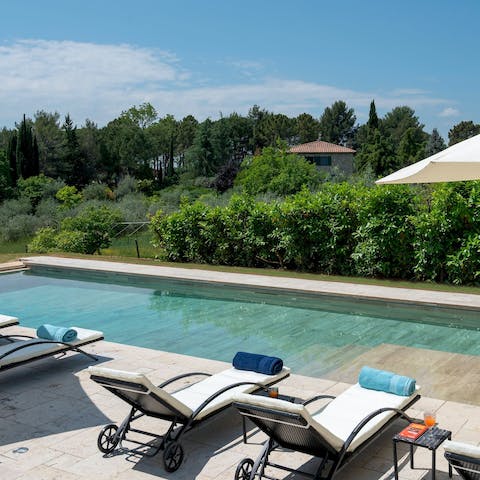 Spend a blissful afternoon lounging by the pool