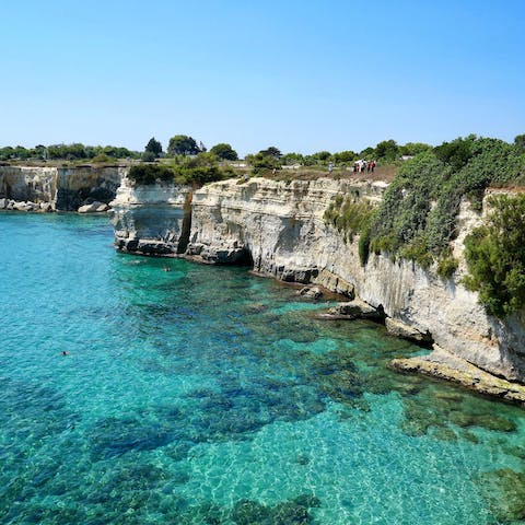 Visit one of the many coves in Monopoli, tucked along the Adriatic coastline