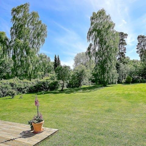 Admire the gorgeous views across your own private garden