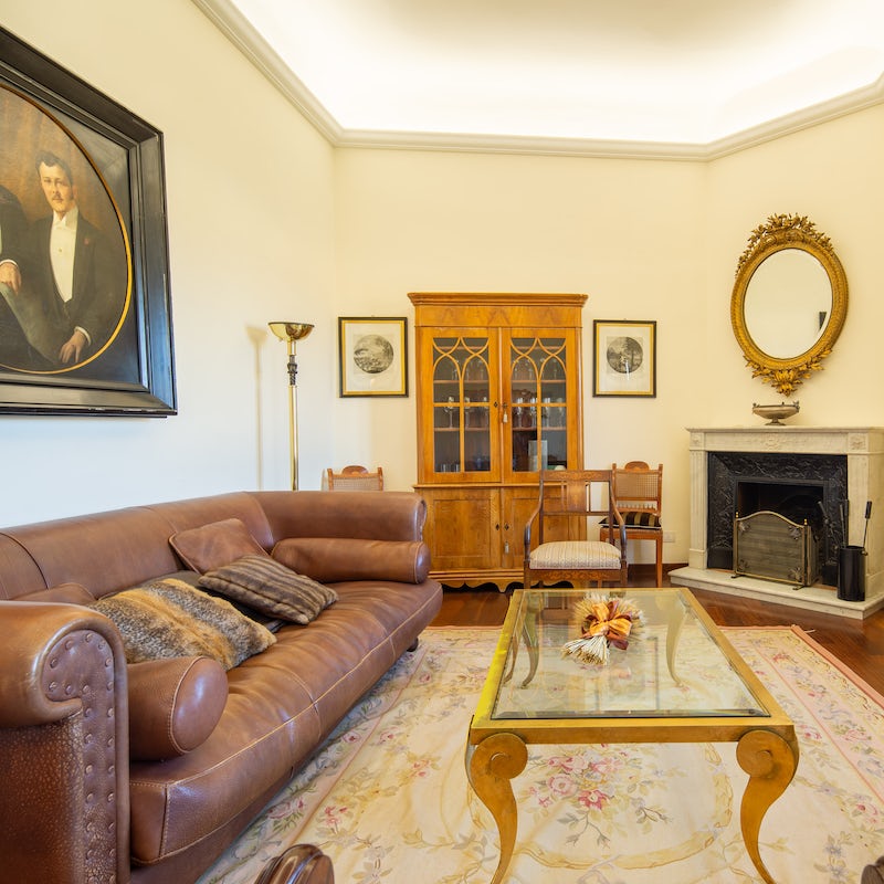 Take in the home's antique furnishings and opulent touches