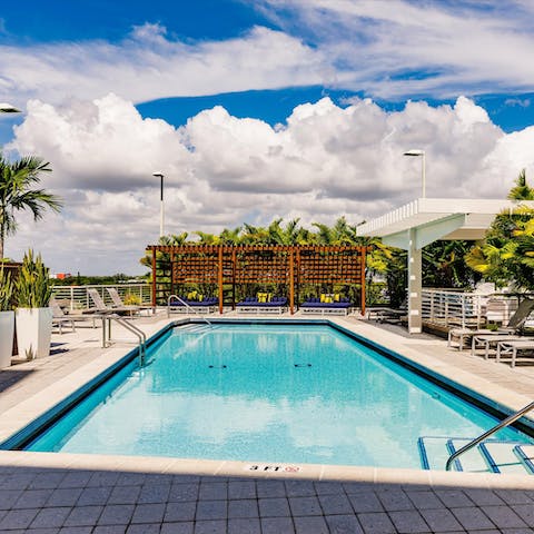 Combat Florida's humidity with a refreshing swim in the communal pool