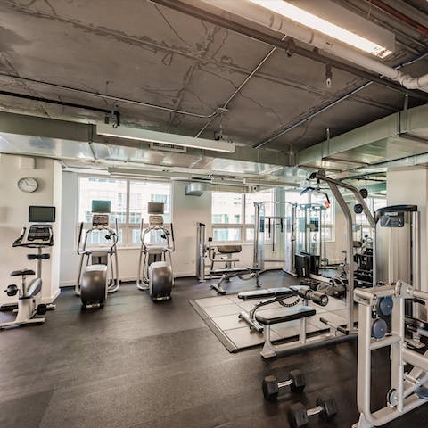 Burn off any excess energy with a session in the communal  gym