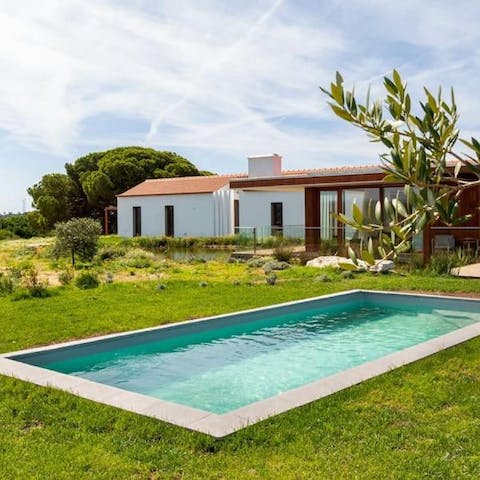 Take refreshing dips in the private swimming pool