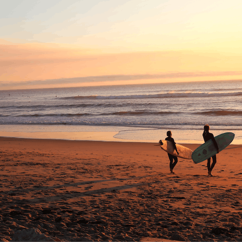 Enjoy the stunning beaches of the Alentejo Coast, approximately fifteen minutes by car 