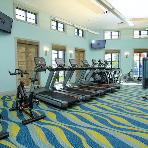 Burn off any excess energy with a session in the shared gym