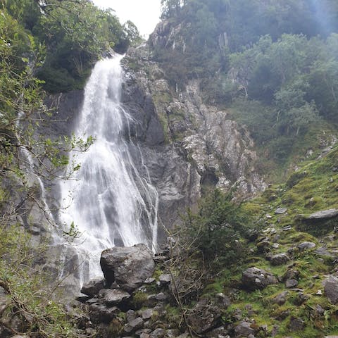 Go hear the thundering roar of Aber Falls, only thirty-five minutes away in the car