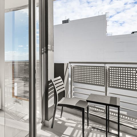 Soak up some sun as you sip your coffee on the private balcony