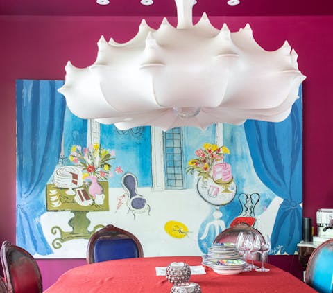 Fanciful decor in the dining room