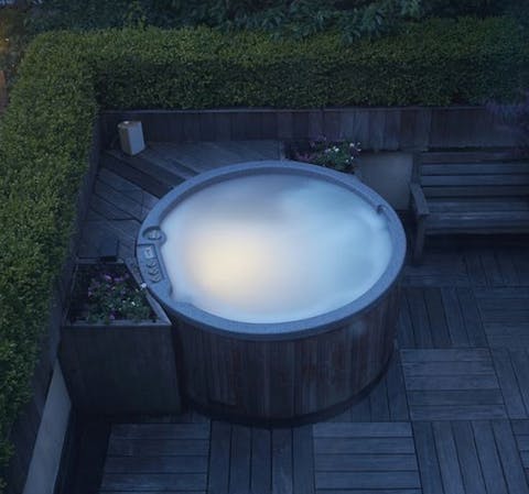 A steamy jacuzzi