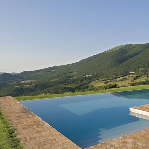 Stop mid-swim to soak up views of the undulating landscape
