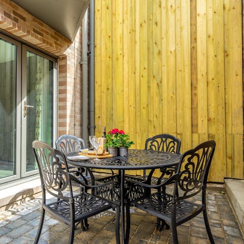Enjoy a light lunch on your private patio before heading out to explore