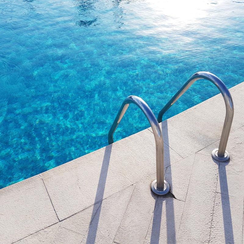Enjoy a dip in the home's saltwater pool