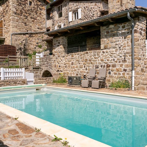 Enjoy a refreshing dip in your private outdoor pool when the heat turns up