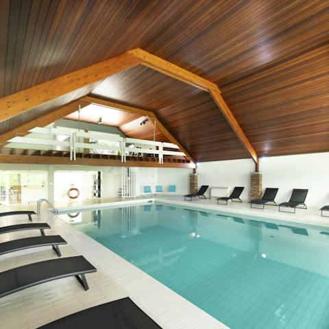 Start the day with a few lengths of the home's private heated pool